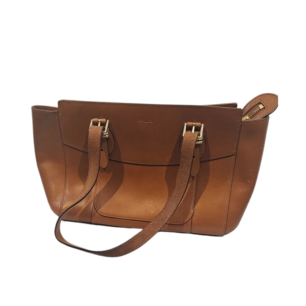 Ralph Lauren Brown Leather Tote Bag